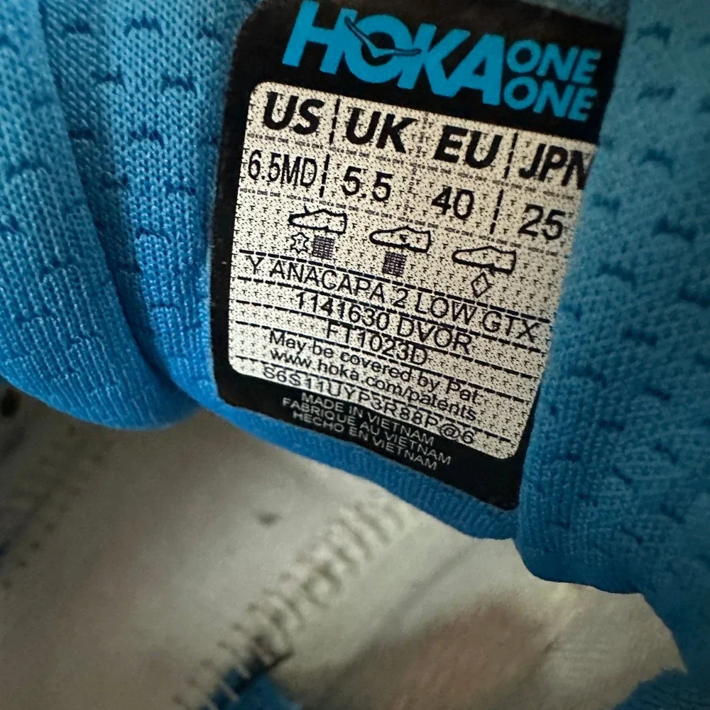 Hoka Anacapa 2 Low GTX Hiking Shoes M 6.5 W 8 Waterproof Gore-Tex